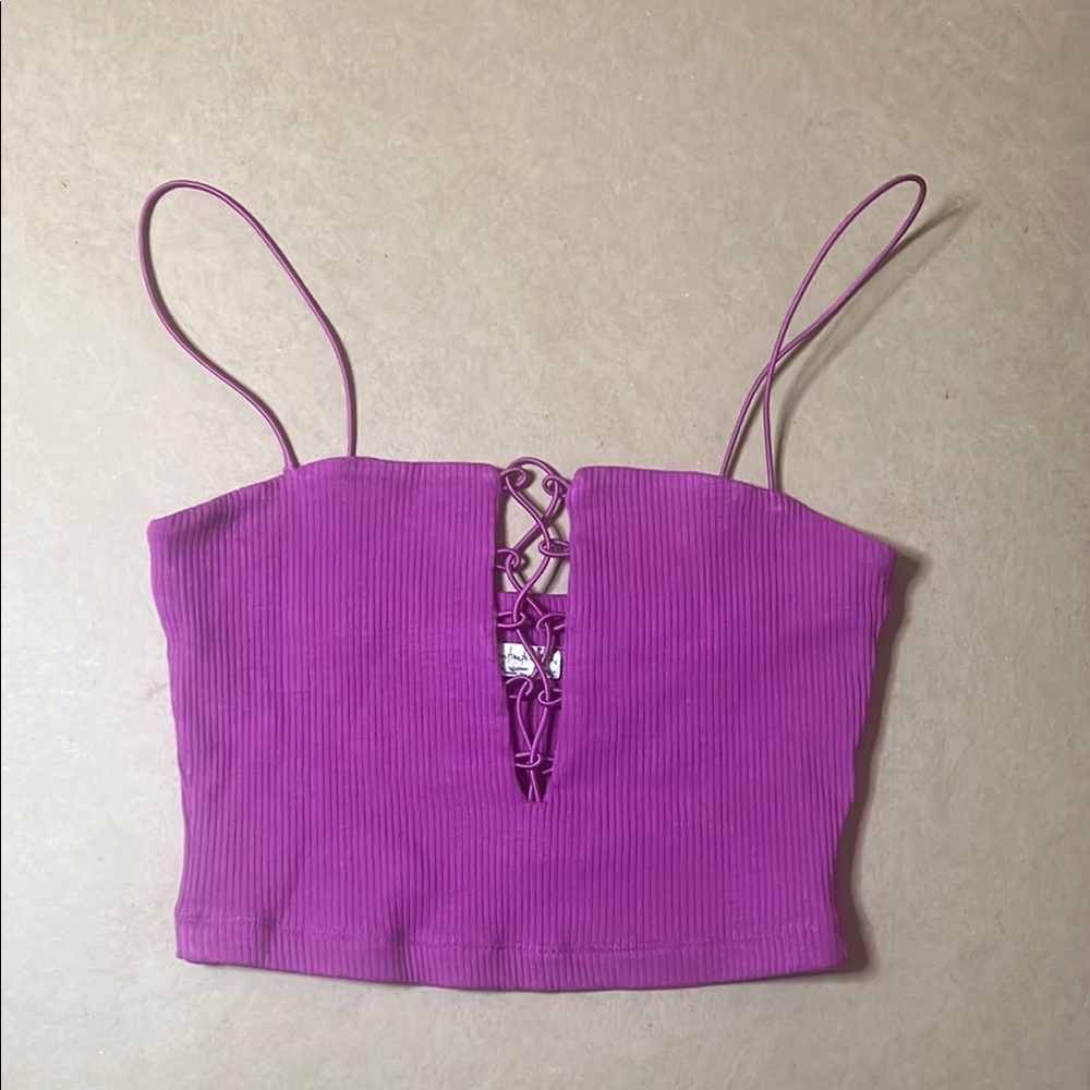 Intimately,Free People Purple Camisole Sleeveless Crop with Cut Out